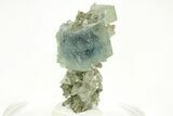 Green Cubic Fluorite Crystals on Quartz - Yaogangxian Mine #215786-1